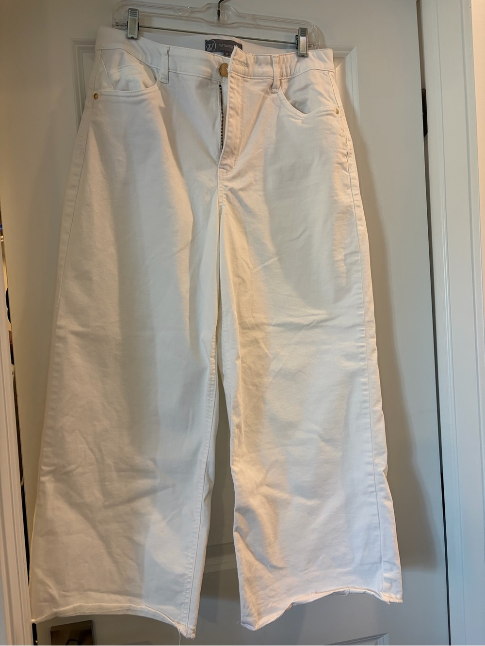 Wit & Wisdom Wide Leg Cotton Pants in White